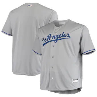 mens gray los angeles dodgers big and tall replica team jer